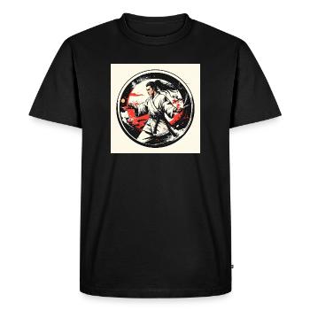 Héros des arts martiaux en kimono blanc - T-shirt Premium bio Homme - noir - Devant - Nico (187cm)