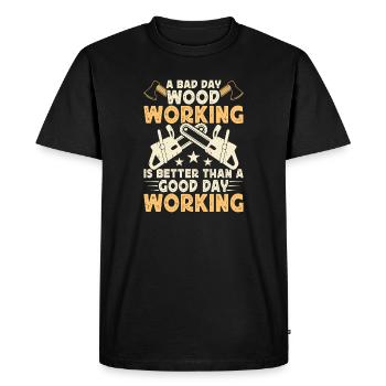 Ébéniste Ébéniste Cadeau Menuisier - T-shirt Premium bio Homme - noir - Devant - Nico (187cm)