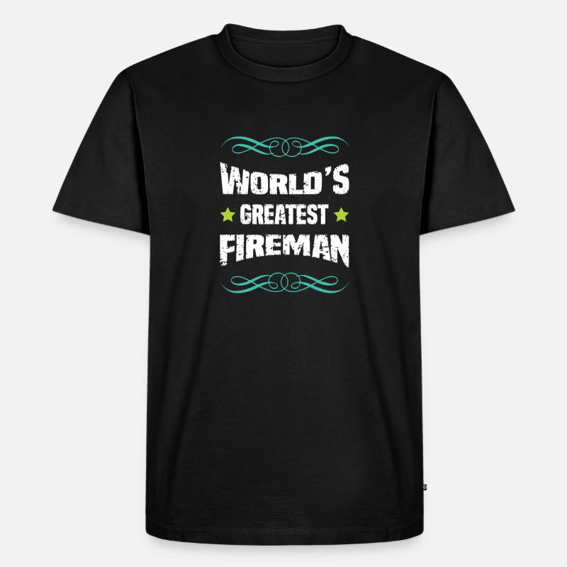Weltbester Feuerwehrmann - Männer Premium Bio T-Shirt - Schwarz