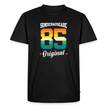 85 Birthday - Men's Premium Organic T-Shirt - black - Front - Nico (187cm)