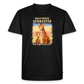 LES GIRAFES BIENTÔT GRANDE SŒUR - T-shirt Premium bio Homme - noir - Devant - Nico (187cm)