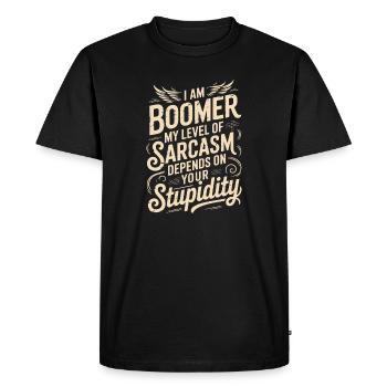 Boomer Sarcasm Saying Shirt Design - Men's Premium Organic T-Shirt - black - Front - Nico (187cm)