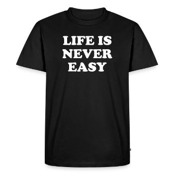 La vie n’est jamais facile - T-shirt Premium bio Homme - noir - Devant - Nico (187cm)