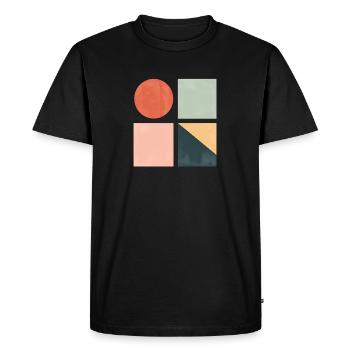 Formes géométriques minimales — Art abstrait moderne - T-shirt Premium bio Homme - noir - Devant - Nico (187cm)