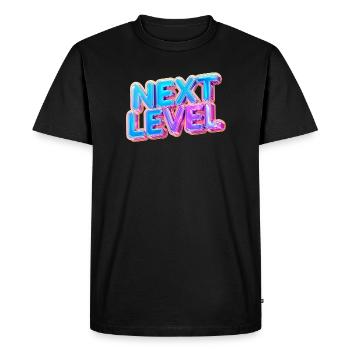 Texte 3D de niveau supérieur - Conception dégradée audacieuse - T-shirt Premium bio Homme - noir - Devant - Nico (187cm)