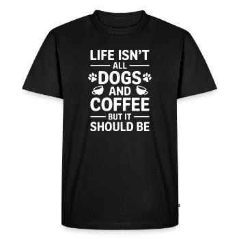 Café Disant Chiens Drôle Café Cadeau - T-shirt Premium bio Homme - noir - Devant - Nico (187cm)