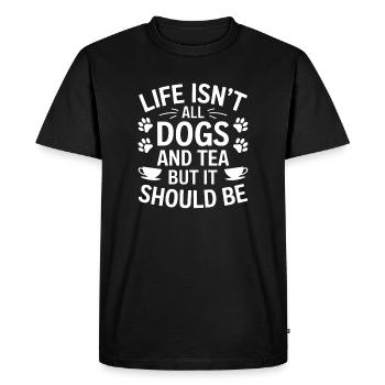 Tea Saying Dogs Funny Tea Gift - Men's Premium Organic T-Shirt - black - Front - Nico (187cm)