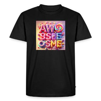 Lettrage de bonbon génial - T-shirt Premium bio Homme - noir - Devant - Nico (187cm)