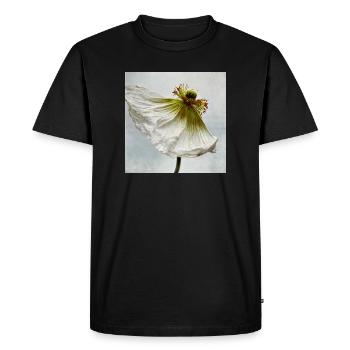 Coquelicot blanc - T-shirt Premium bio Homme - noir - Devant - Nico (187cm)