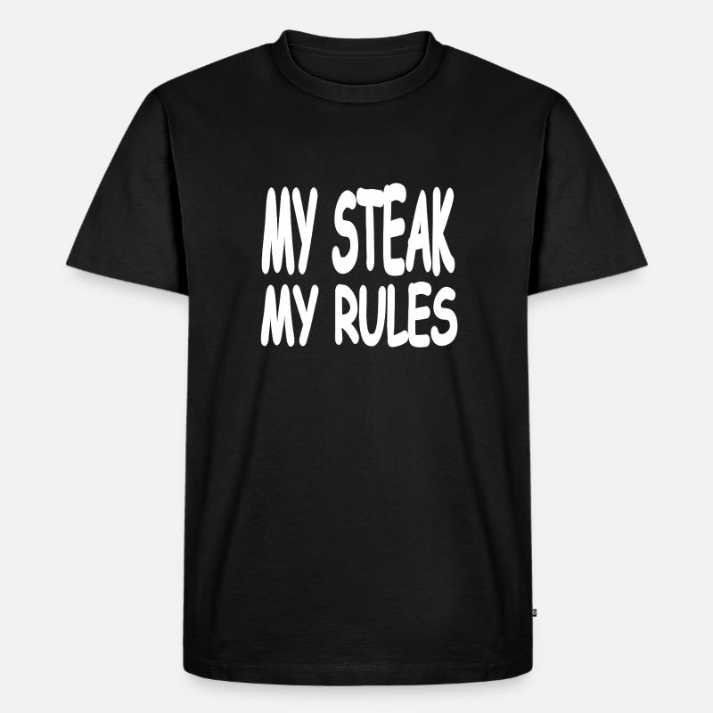Steak - Männer Premium Bio T-Shirt - Schwarz