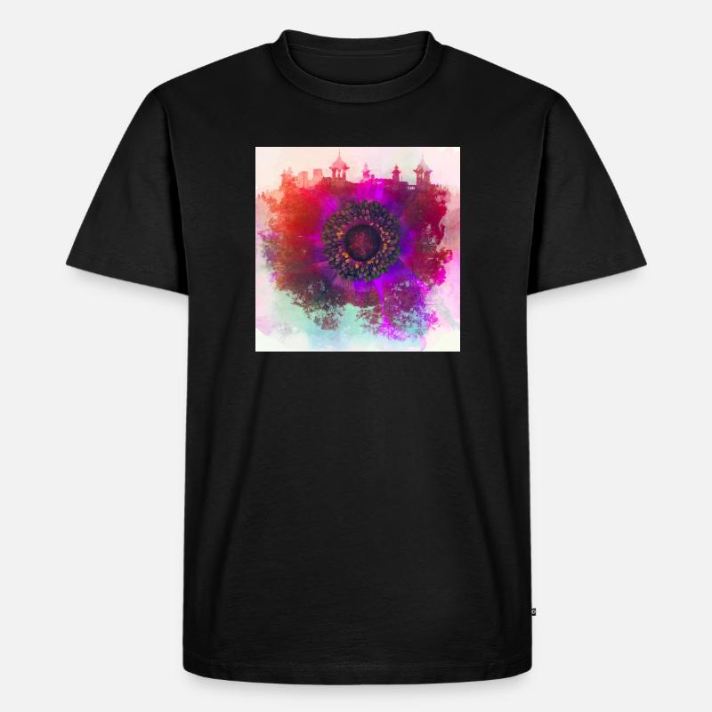 Abstract poppy - Männer Premium Bio T-Shirt - Schwarz