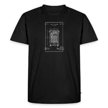 Vintage Calculator Blueprint - Men's Premium Organic T-Shirt - black - Front - Nico (187cm)