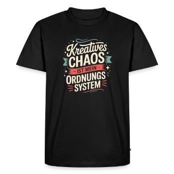 Creative chaos is my system of order - Men's Premium Organic T-Shirt - black - Front - Nico (187cm)