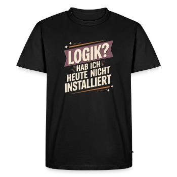 LOGIQUE? Je ne l’ai pas installé aujourd’hui - T-shirt Premium bio Homme - noir - Devant - Nico (187cm)