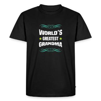 La plus grande grand-mère du monde - T-shirt Premium bio Homme - noir - Devant - Nico (187cm)