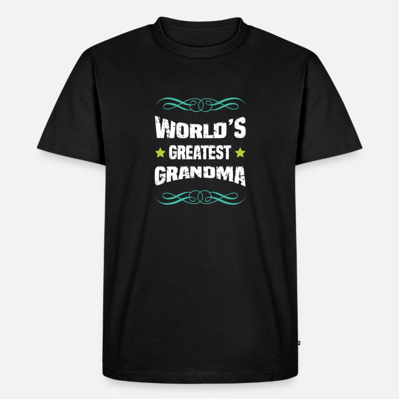 Welt's Größte Oma - Männer Premium Bio T-Shirt - Schwarz