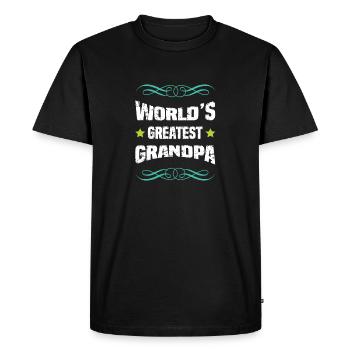 Le plus grand grand-père du monde - T-shirt Premium bio Homme - noir - Devant - Nico (187cm)