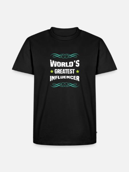 World's Best Influencer - Men's Premium Organic T-Shirt - black