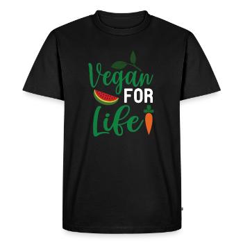 Végétalien pour la vie - T-shirt Premium bio Homme - noir - Devant - Nico (187cm)