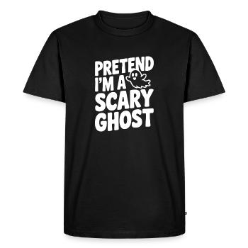 Pretend I’m a Scary Ghost - Men's Premium Organic T-Shirt - black - Front - Nico (187cm)