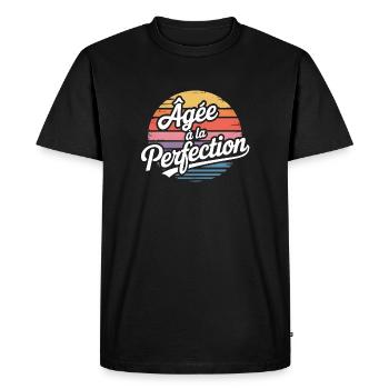 Âgée à la Perfection - T-shirt Premium bio Homme - noir - Devant - Nico (187cm)