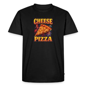 Pizza au fromage Nourriture préférée Pizza au fromage étrange des années 90 - T-shirt Premium bio Homme - noir - Devant - Nico (187cm)