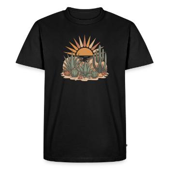 Cactus Boho Nature - T-shirt Premium bio Homme - noir - Devant - Nico (187cm)