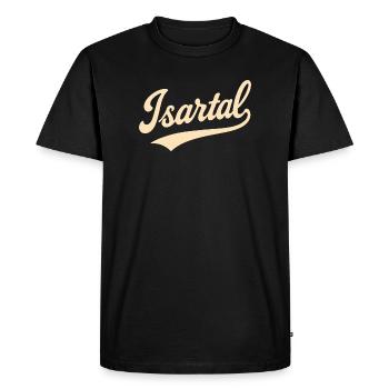 Lettrage de la vallée de l’Isar - T-shirt Premium bio Homme - noir - Devant - Nico (187cm)