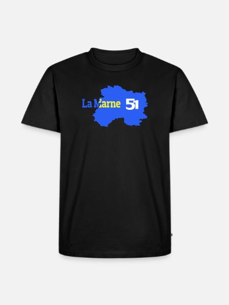 The Marne 51 Departmental Map - Men's Premium Organic T-Shirt - black