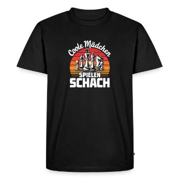 Filles cool jouant aux échecs rétro - T-shirt Premium bio Homme - noir - Devant - Nico (187cm)
