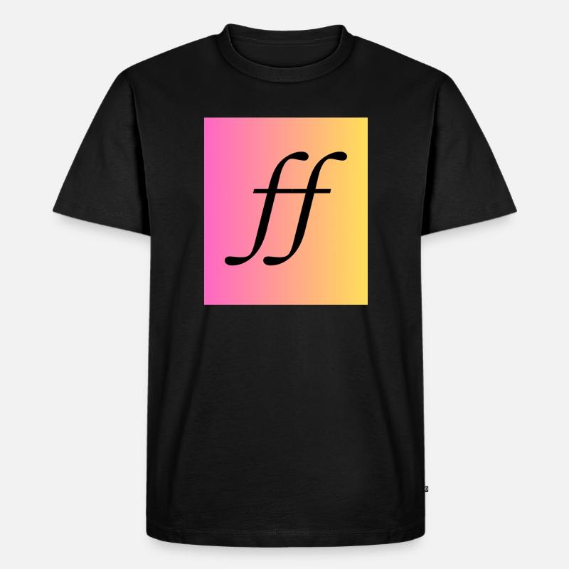 Fortissimo - Musik Monogram Gradient - Männer Premium Bio T-Shirt - Schwarz