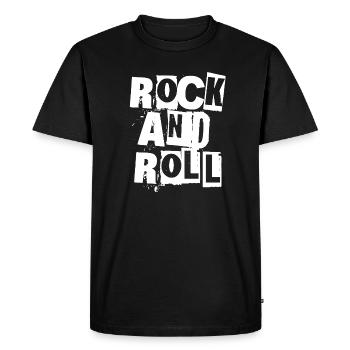 Typographie rock and roll grunge - T-shirt Premium bio Homme - noir - Devant - Nico (187cm)