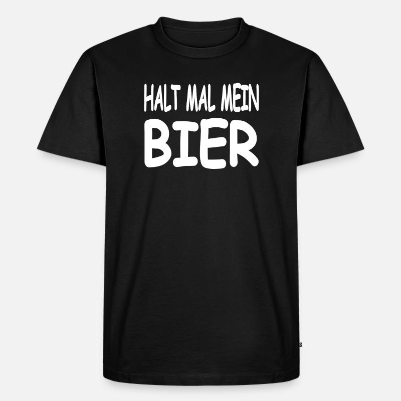 Bier - Männer Premium Bio T-Shirt - Schwarz
