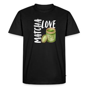 Matcha Love Matcha Latte Dicton Dictons Cadeau - T-shirt Premium bio Homme - noir - Devant - Nico (187cm)