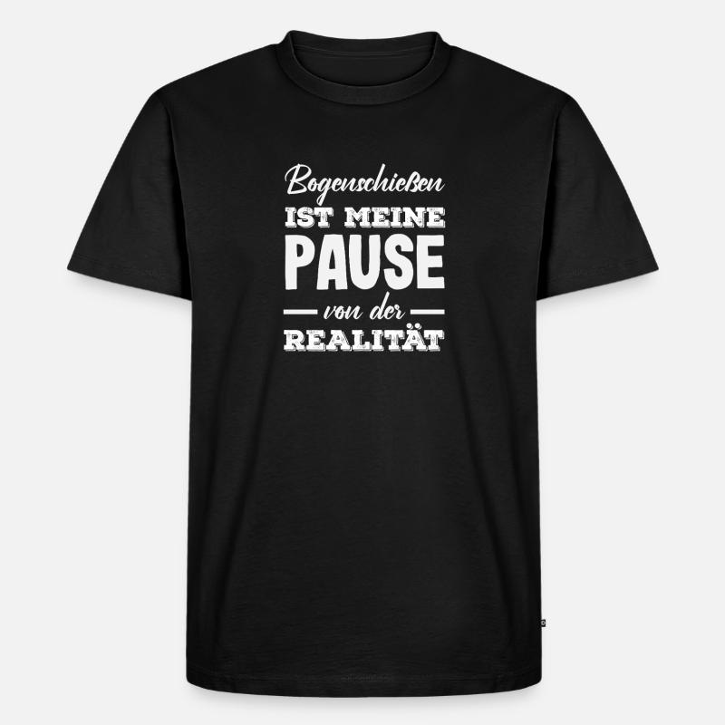 Ich gehe Bogenschießen - Männer Premium Bio T-Shirt - Schwarz