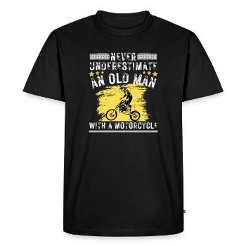 Old Man Motorcycle Quote - Men's Premium Organic T-Shirt - black - Front - Nico (187cm)