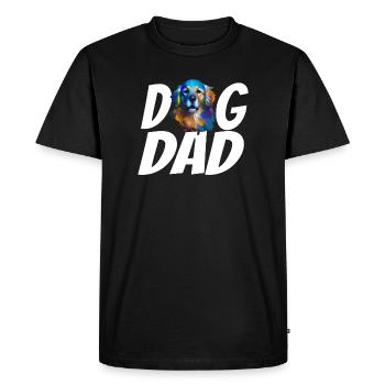 Golden Retriever Love Watercolor Art for Dog Dad - Men's Premium Organic T-Shirt - black - Front - Nico (187cm)