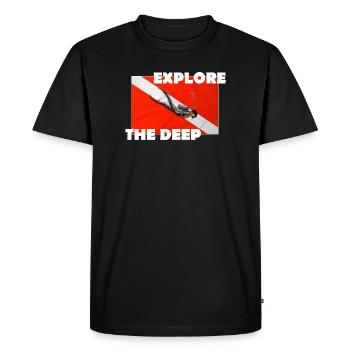 EXPLORE THE DEEP - Men's Premium Organic T-Shirt - black - Front - Nico (187cm)