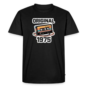 50th Birthday October 1975 Vintage Cassette - Men's Premium Organic T-Shirt - black - Front - Nico (187cm)