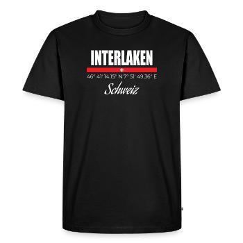 Interlaken - T-shirt Premium bio Homme - noir - Devant - Nico (187cm)