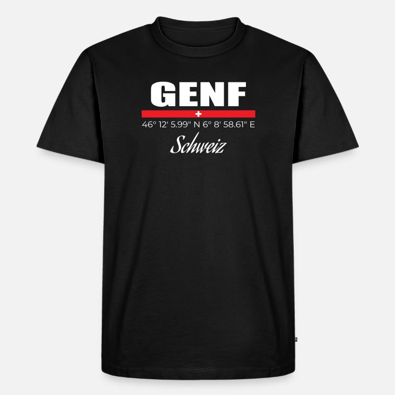 Genf - Männer Premium Bio T-Shirt - Schwarz
