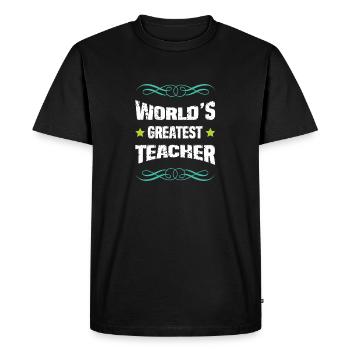 Le meilleur enseignant du monde - T-shirt Premium bio Homme - noir - Devant - Nico (187cm)