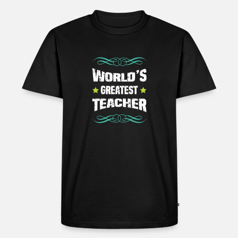 Weltbester Lehrer - Männer Premium Bio T-Shirt - Schwarz