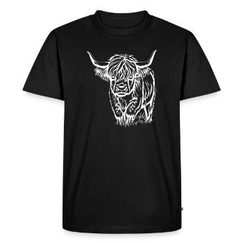 Cadeau de bovins Highland écossais - T-shirt Premium bio Homme - noir - Devant - Nico (187cm)