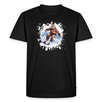 Cheetah Ski Skiing - Men's Premium Organic T-Shirt - black - Front - Nico (187cm)