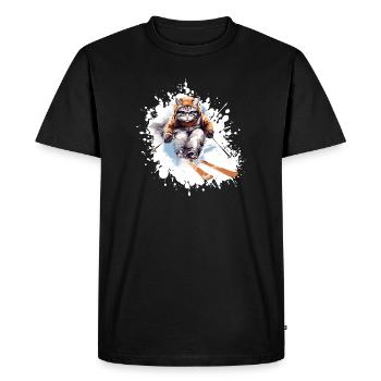 Cat Ski Skiing - Men's Premium Organic T-Shirt - black - Front - Nico (187cm)