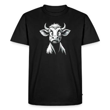 Cow Funny Cow Head Cow Funny Drawing - Men's Premium Organic T-Shirt - black - Front - Nico (187cm)