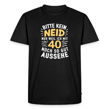 Cheer Shirt des années 40 – Pas d’envie, look good - T-shirt Premium bio Homme - noir - Devant - Nico (187cm)