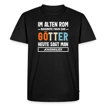 Investigative Reporter Journalist Gods Saying - Men's Premium Organic T-Shirt - black - Front - Nico (187cm)
