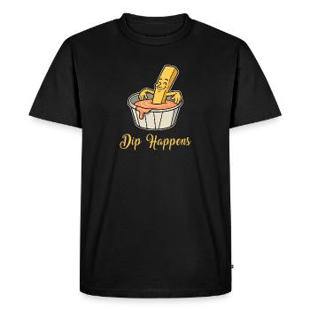 Dip Happens – Frites relaxantes - T-shirt Premium bio Homme - noir - Devant - Nico (187cm)